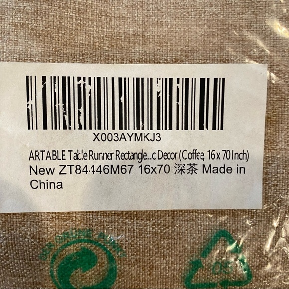 NWT ARTABLE Rectangle Tan Orange Cream Table Runner 16" X 70" - Picture 6 of 6